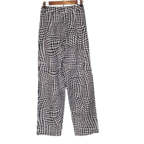 NWT Motel Rocks Sakila Trouser in Wavy Dogtooth Print Size Small - Picture 4 of 10